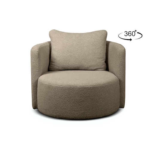 KONSIMO RAGGI Fotel obrotowy baranek beżowy