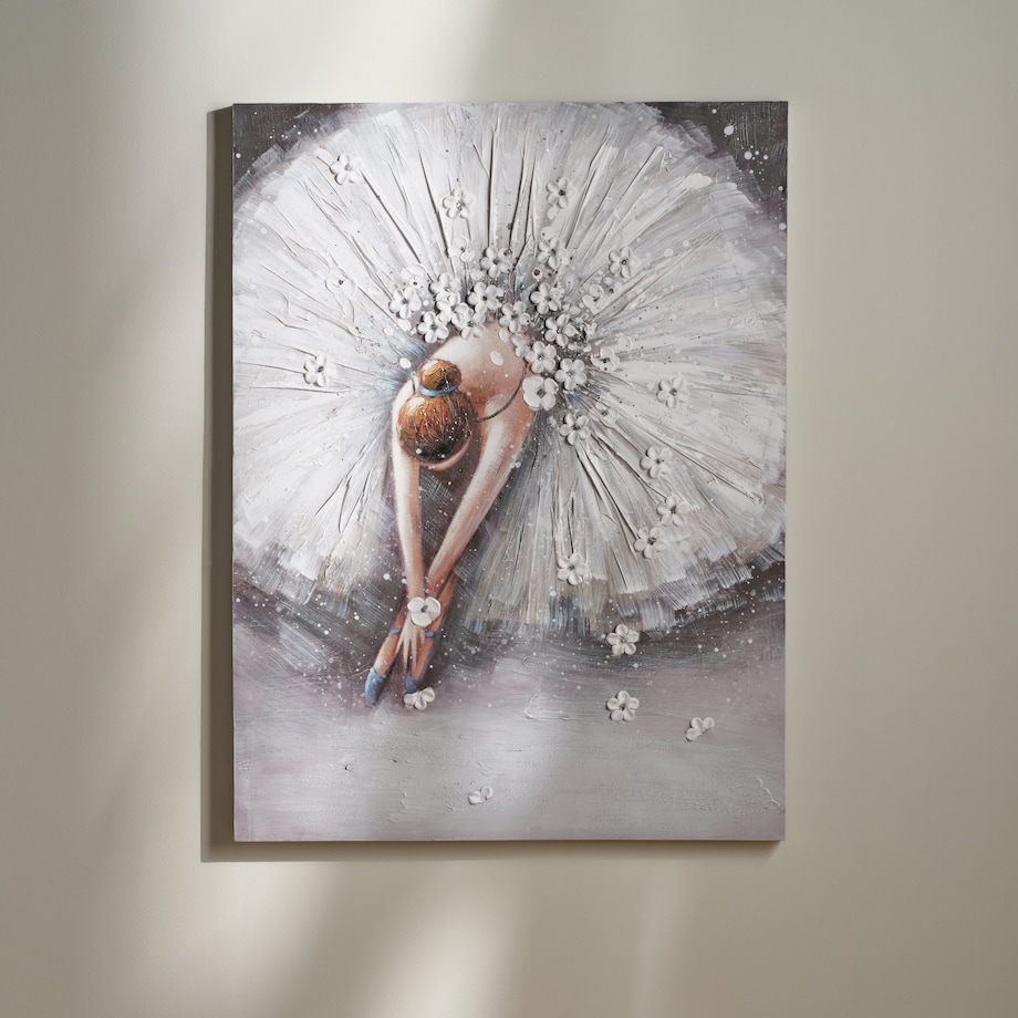 Ręcznie zdobiony obraz z płótnie z motywem baletnicy cherry slope 90x120