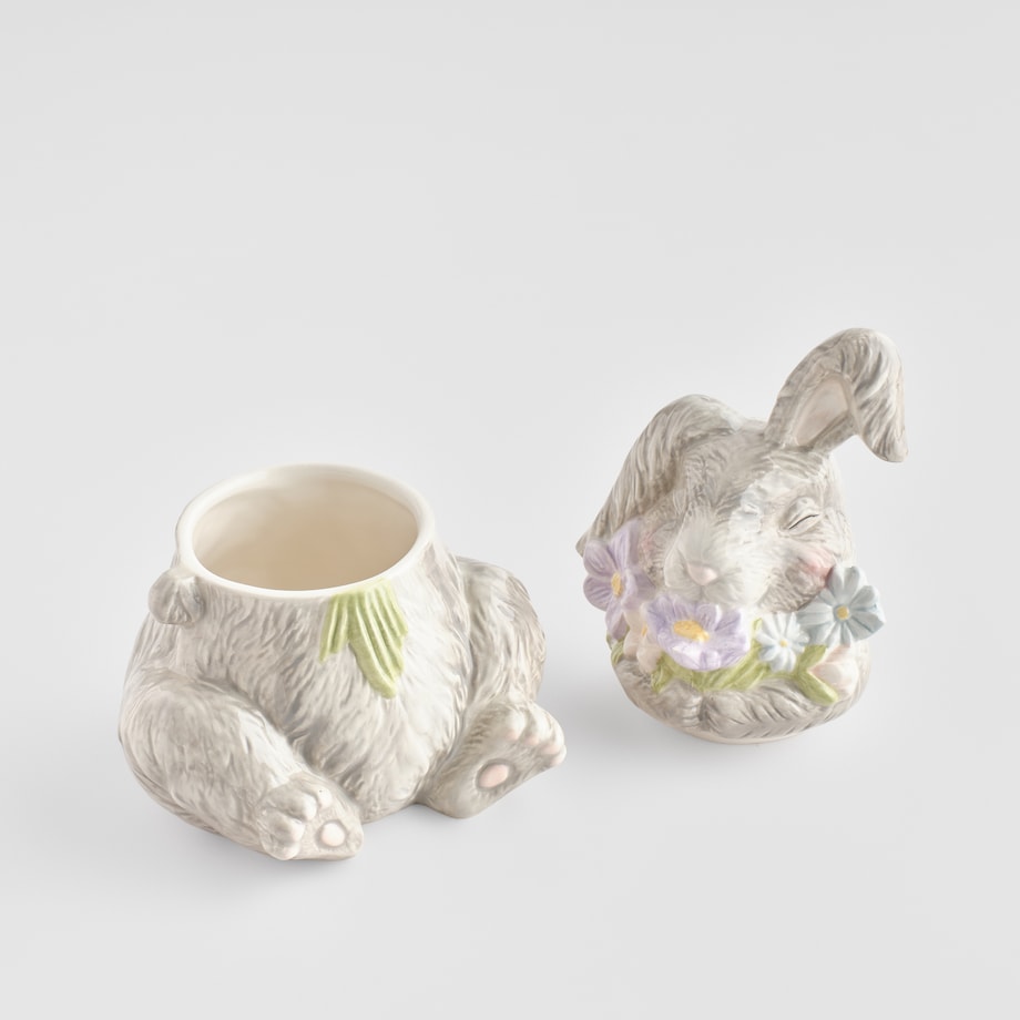 Pojemnik Pasquile z motywem kwiatowym i królika