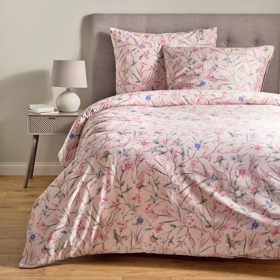 Pościel z bawełny satynowej Kiros 160x200 cm z motywem kwiatowym