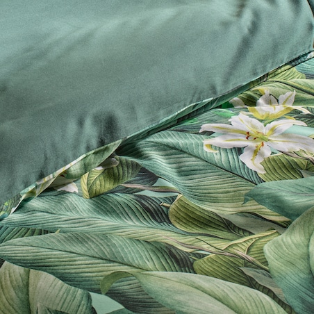 Pościel z bawełny satynowej Islano 200x220 cm z motywem liściastym