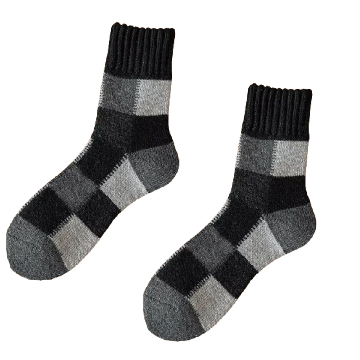 Klasyczne skarpety z owczej wełny – wzór w kratę, 39–43