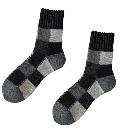 Klasyczne skarpety z owczej wełny – wzór w kratę, 39–43