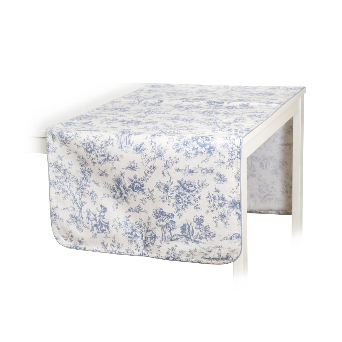 Bieżnik w stylu francuskim Toile de Jouy Blue