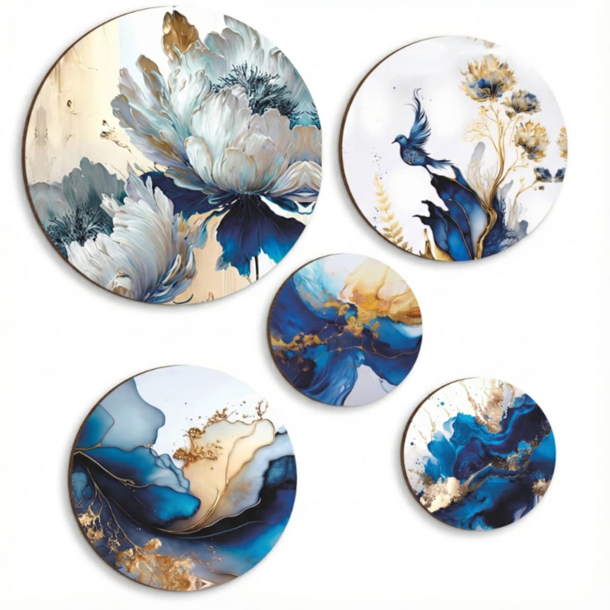 Obrazy ścienne Białe Kwiaty na ścianę do pokoju salonu sypialni 5 sztuk