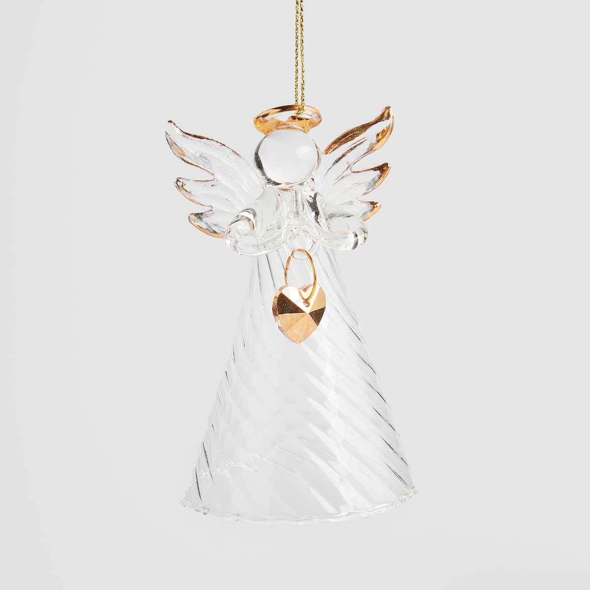 Dekoracja wisząca szklana Anhelina z motywem anioła