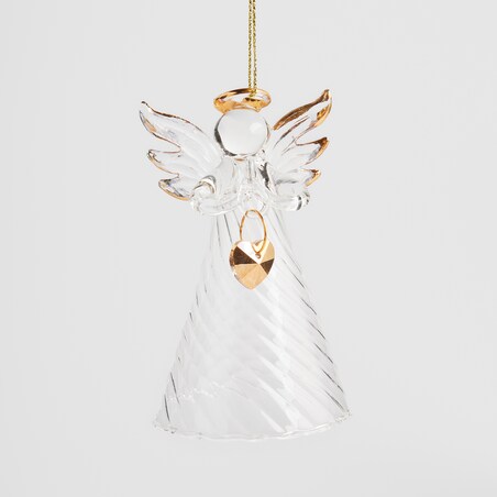 Dekoracja wisząca szklana Anhelina z motywem anioła