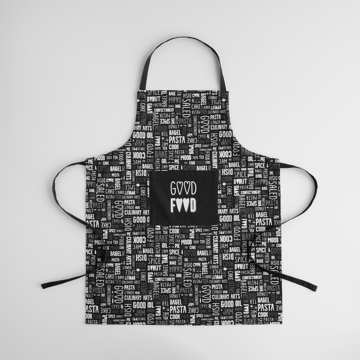 Fartuch Zifero 70x85 cm z motywem napisów