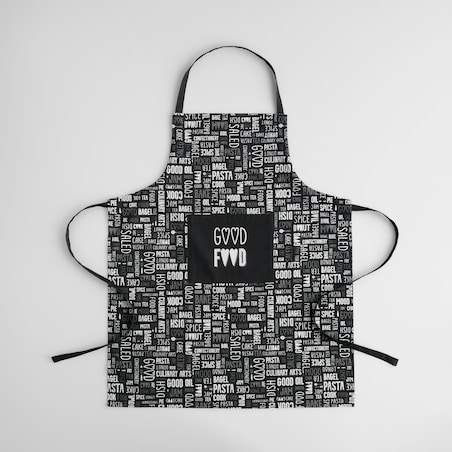 Fartuch Zifero 70x85 cm z motywem napisów