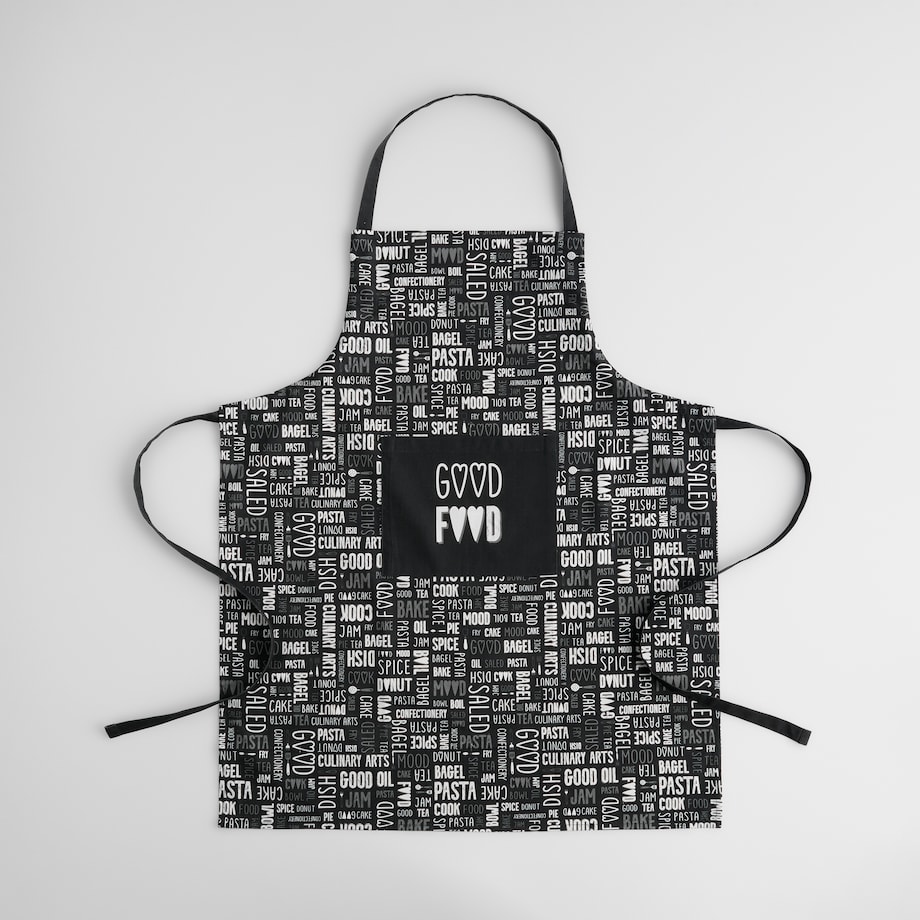 Fartuch Zifero 70x85 cm z motywem napisów