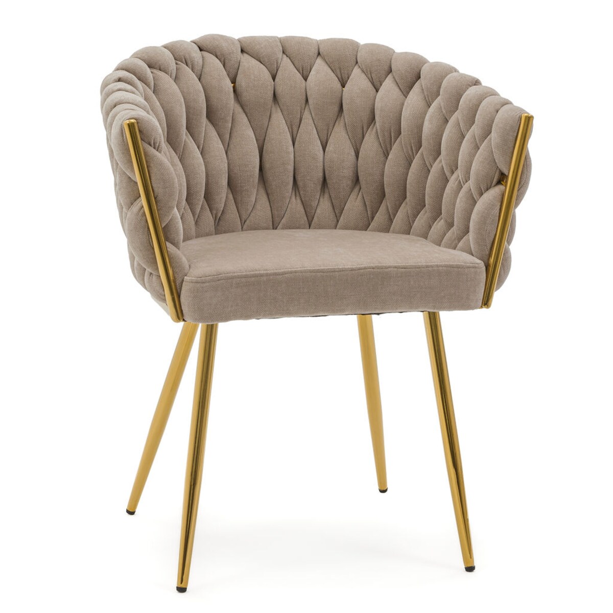 Krzesło tapicerowane tkanina szenilowa ROSA PREMIUM beżowe