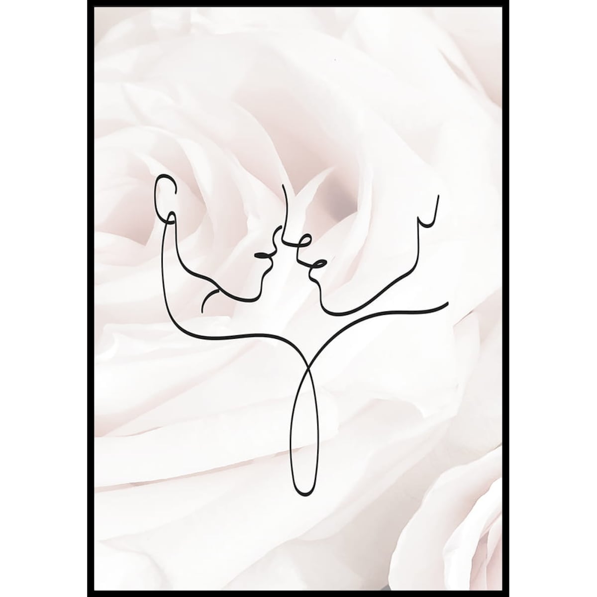 plakat line art prawie pocałunek 70x100 cm