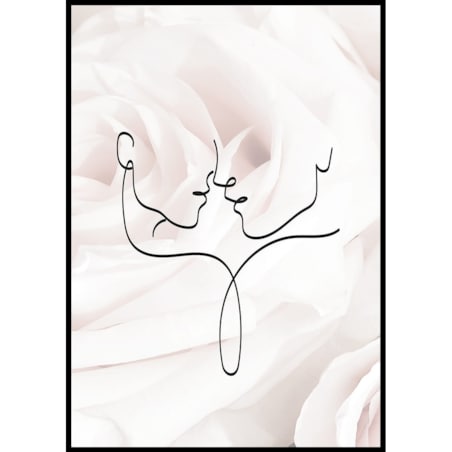 plakat line art prawie pocałunek 70x100 cm