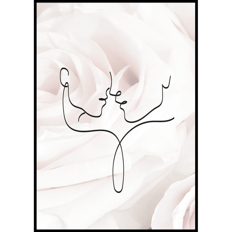 plakat line art prawie pocałunek 70x100 cm