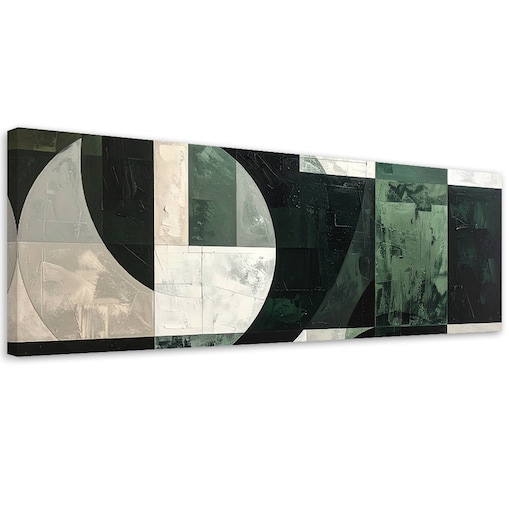 Obraz do salonu sypialni biura loftu, Zielona geometryczna abstrakcja