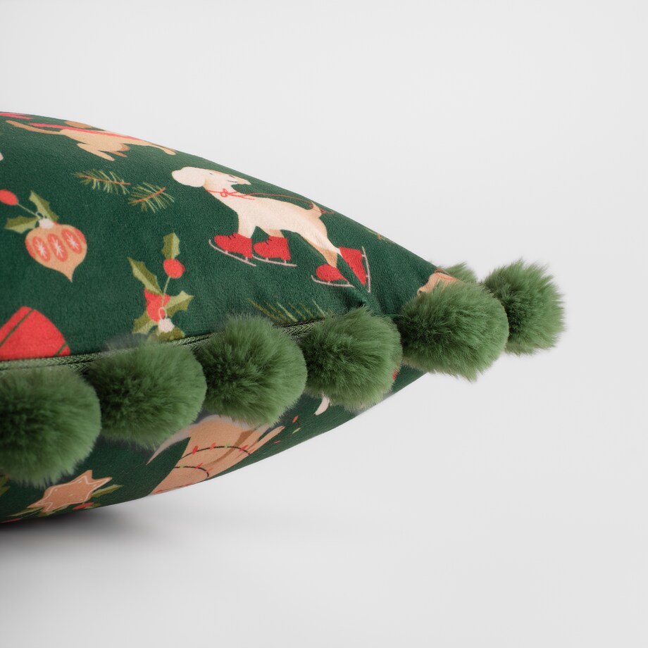 Poszewka z nadrukiem Dogimas 45x45 cm z motywem choinki