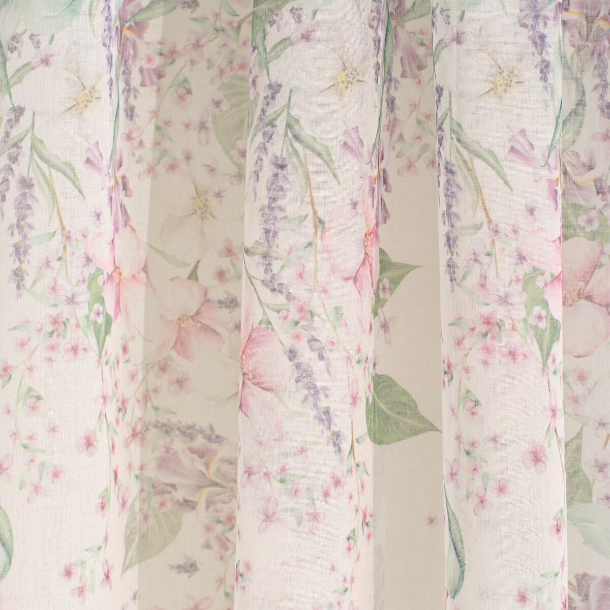 Firana Bezillo 140x250 cm z motywem kwiatowym