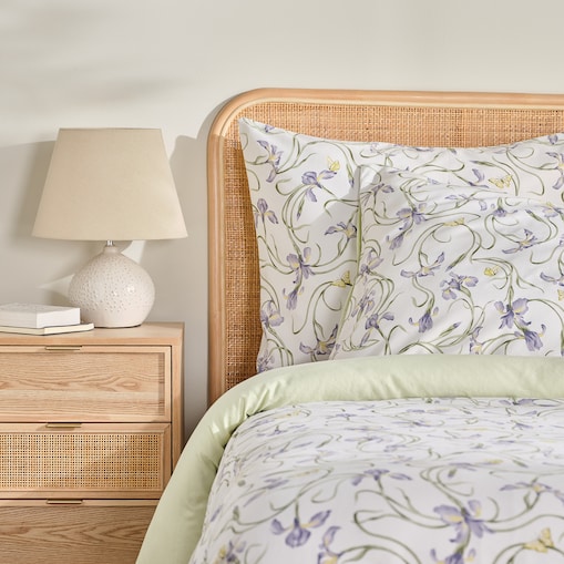 Pościel z bawełny satynowej Irisoni 200x220 cm z motywem kwiatowym