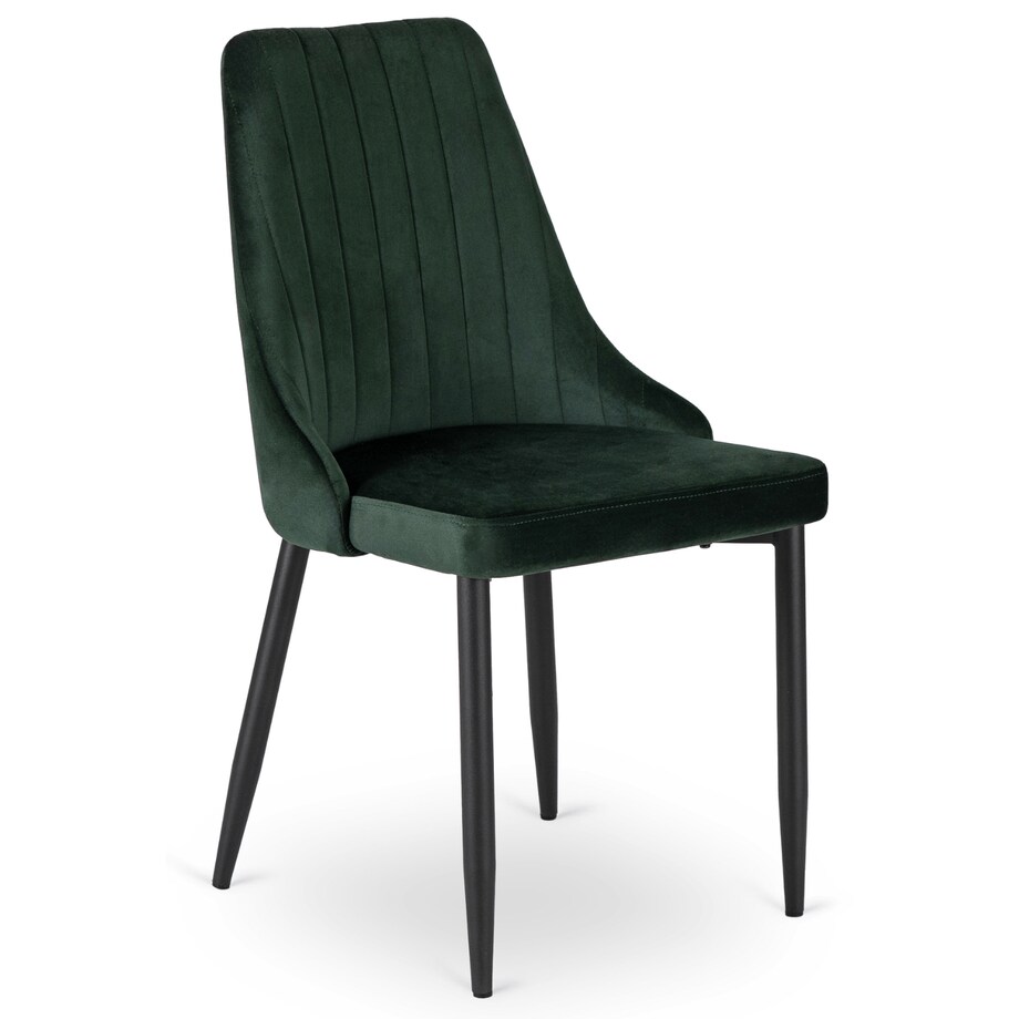 Krzesło Tapicerowane Welurowe Zielone Do Jadalni Salonu Kuchenne Loft BARI