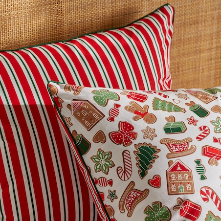 Pościel bawełniana z lamówką Ginno 160x200 cm z motywem piernika