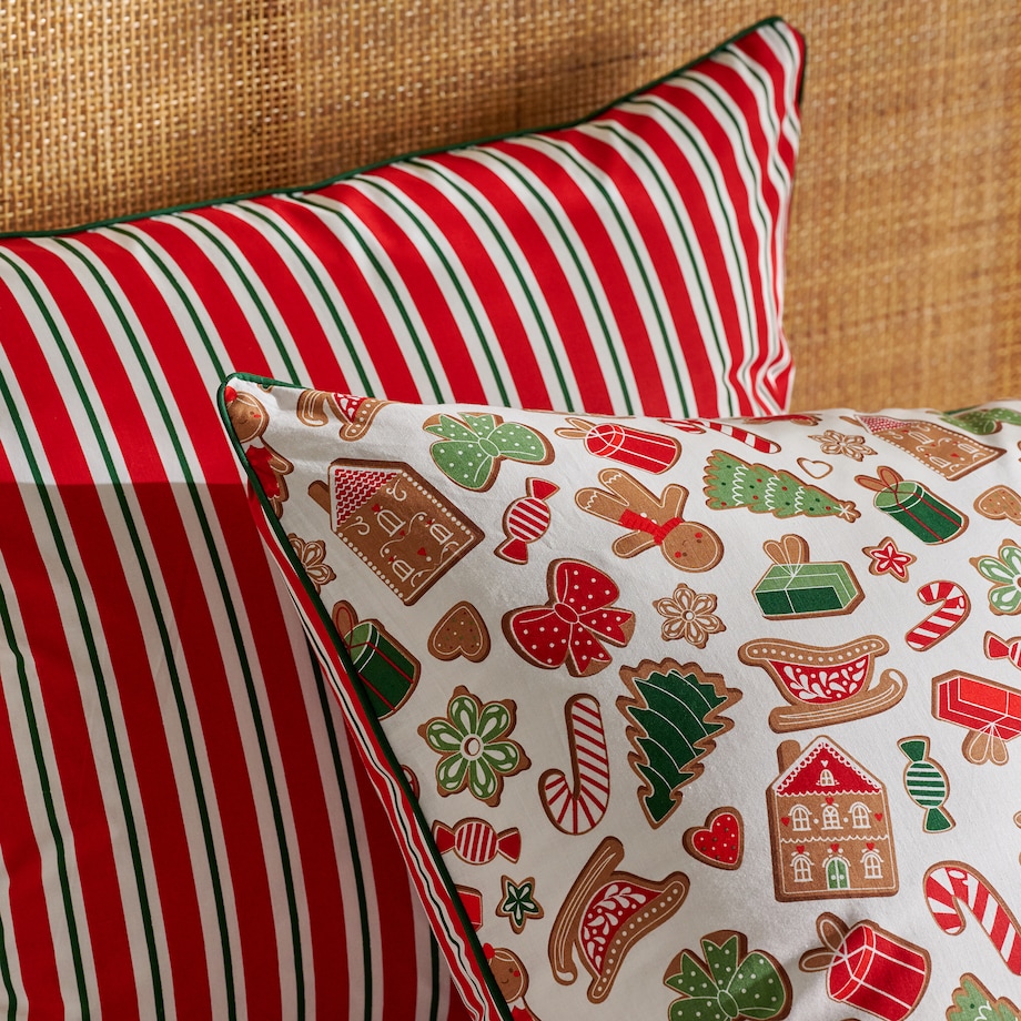 Pościel bawełniana z lamówką Ginno 160x200 cm z motywem piernika