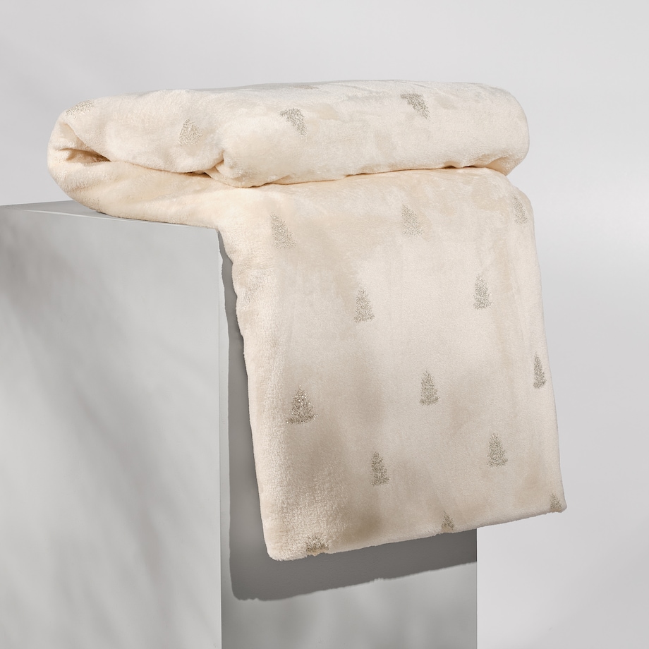 Drukowany koc Genna 150x200 cm z motywem choinki