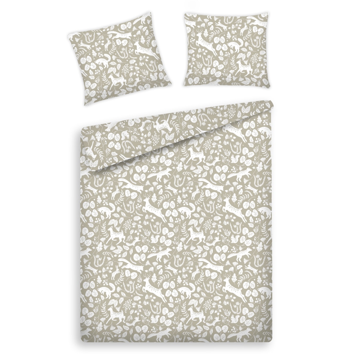 Komplet pościeli z bawełny satynowej Misne 160x200 cm z 2 poszewkami 70x80