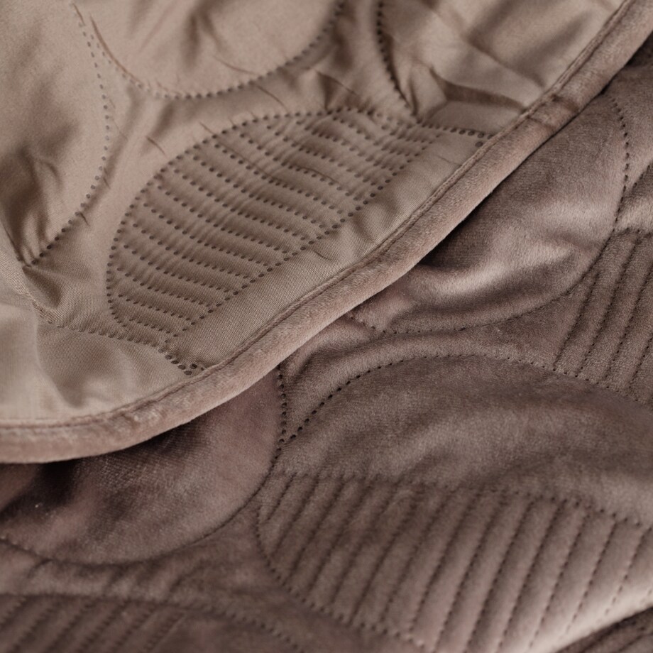 Narzuta Welwetowa w Wytłaczany Geometryczny Wzór Arnos 200x220 cm