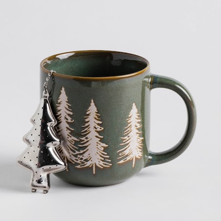 Kubek Z Dodatkiem Dinatale z motywem choinki