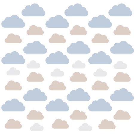 Naklejki Na Ścianę Dla Dzieci Niebieskie Chmurki Beżowe Chmury Boho Zestaw 60x30cm