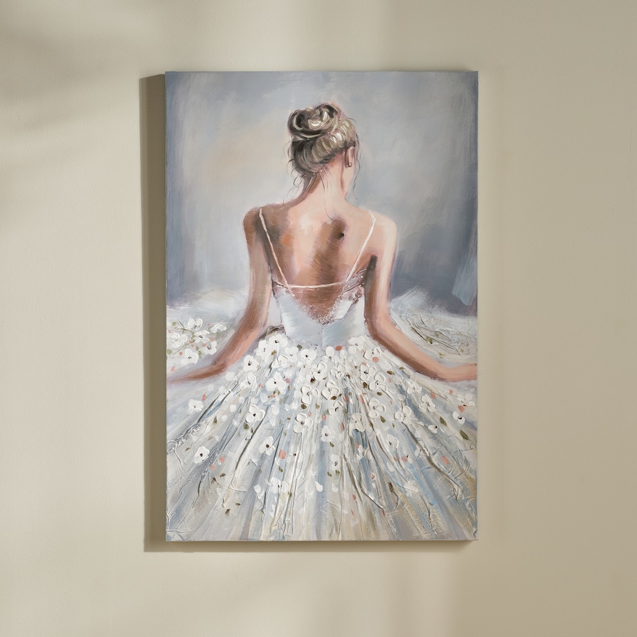 Ręcznie zdobiony obraz z motywem baletnicy gwenda 60x90
