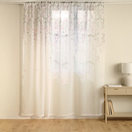 Firana Bezillo 140x250 cm z motywem kwiatowym