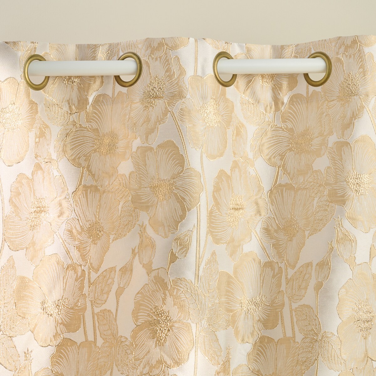 Zasłona Żakardowa Makowka 140x250 cm z motywem kwiatowym