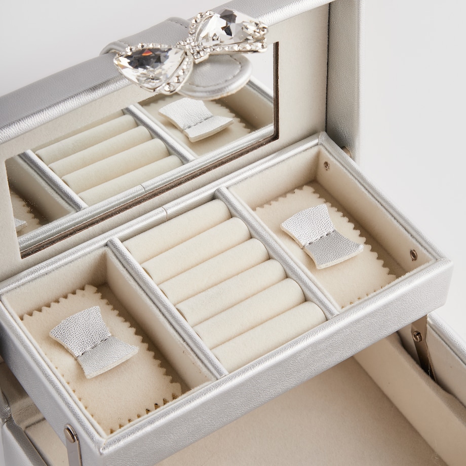 Szkatułka z lustrem, szufladkami i przegródkami Lara 18x14 cm