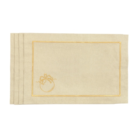 Podkładki Christmas Bauble Joyful Christma Goldenline – komplet 6 szt.