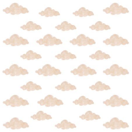 Naklejki Ścienne Dla Dzieci Beżowe Chmurki Pastelowe Chmury Boho Zestaw 120x60cm