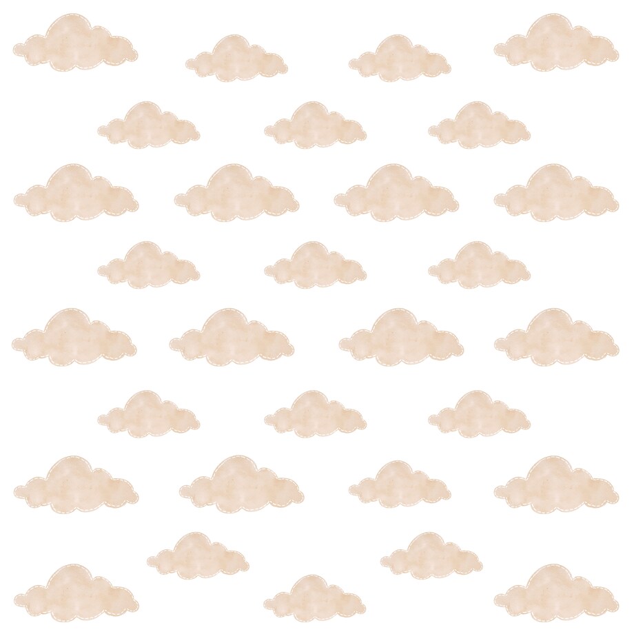 Naklejki Ścienne Dla Dzieci Beżowe Chmurki Pastelowe Chmury Boho Zestaw 120x60cm
