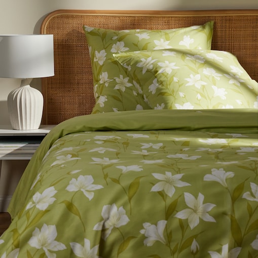 Pościel z bawełny satynowej Senito 160x200 cm z motywem kwiatowym