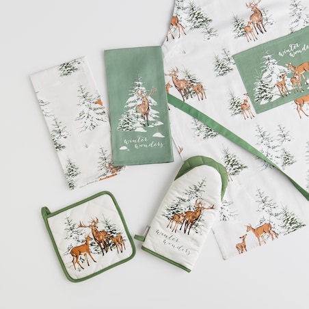 Komplet Ścierek Hirvos 45x65 cm z motywem zwierząt leśnych