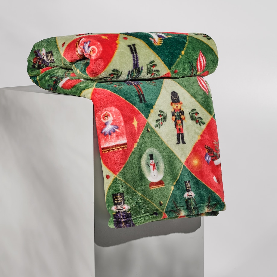 Drukowany koc Nutpatcher 150x200 cm z motywem dziadka do orzechów