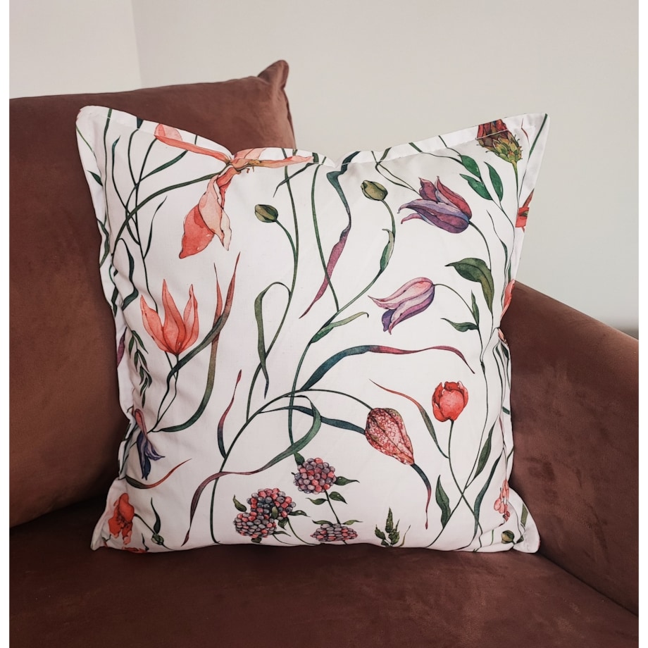 Dekoracyjna poszewka bawełniana w kwiaty