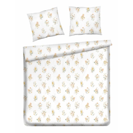 Pościel z bawełny satynowej Senita 200x220 cm z motywem roślinnym