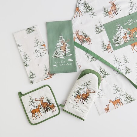 Fartuch Hirvos 70x85 cm z motywem zwierząt leśnych