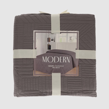 Jednokolorowa narzuta na łóżko z wytłoczonym wzorem Modern 240x260 cm