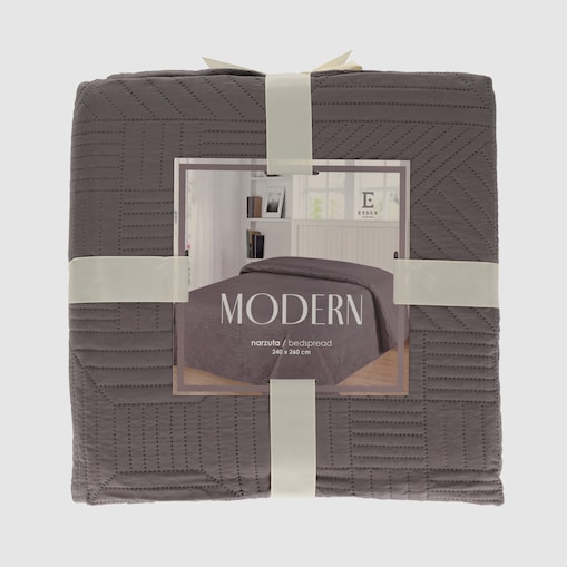 Jednokolorowa narzuta na łóżko z wytłoczonym wzorem Modern 240x260 cm