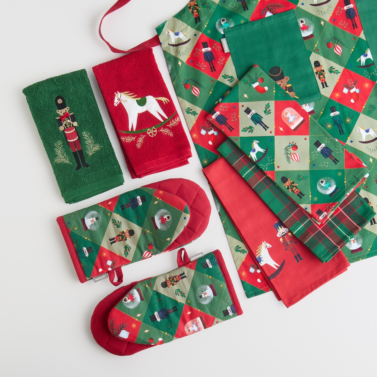 Komplet Rękawic Kuchennych Nutpatcher 13x30 cm z motywem dziadka do orzechów