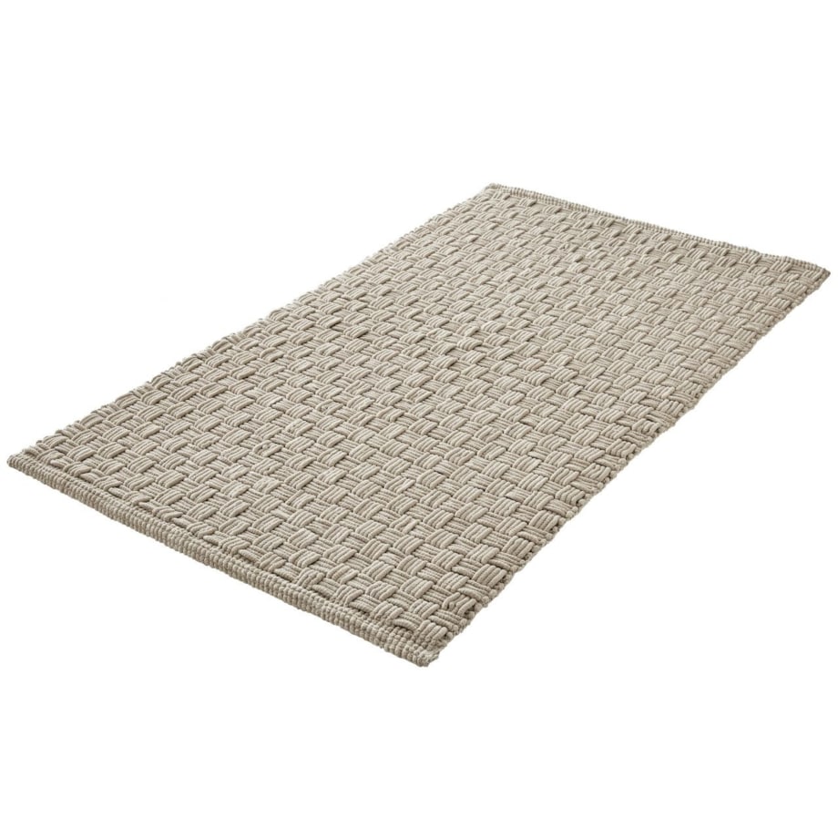 Kleine Wolke Matino ręcznie tkany dywanik łazienkowy 60x100 cm beż macadamia nić szenilowa