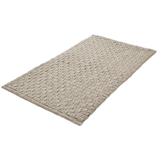 Kleine Wolke Matino ręcznie tkany dywanik łazienkowy 60x100 cm beż macadamia nić szenilowa