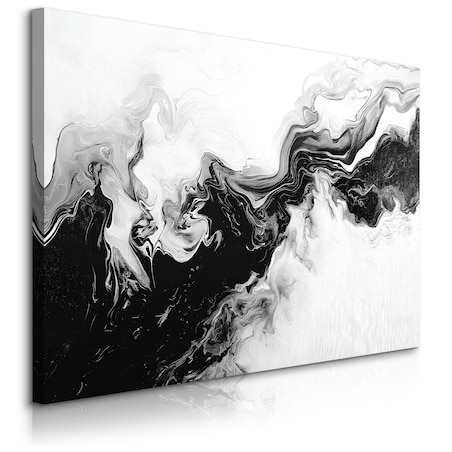 Obraz Do Sypialni Czarno-Biały Marmur Abstrakcja Nowoczesny Styl 70x50cm