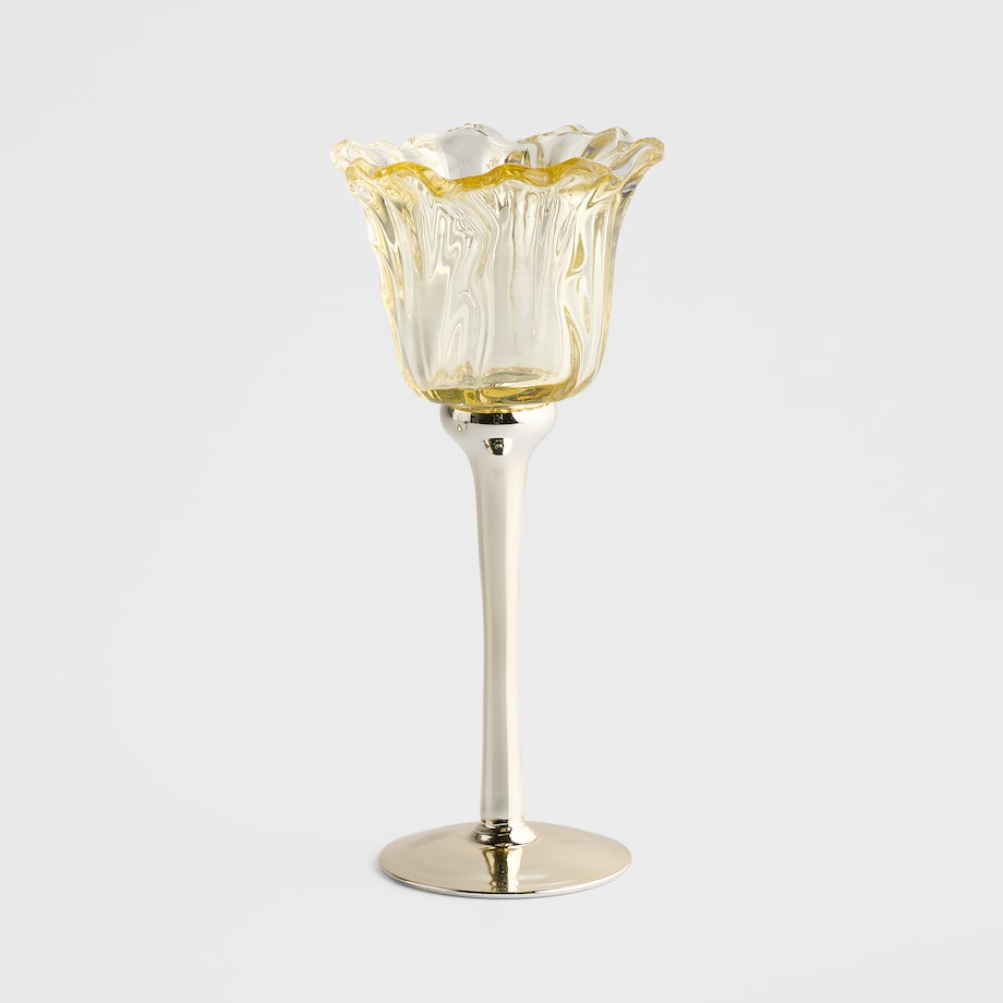 Świecznik Flori z motywem kwiatowym